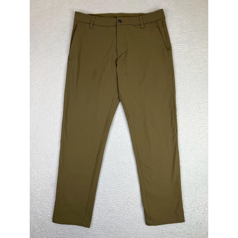 Lululemon Commission Pant Classic Mens 32 Brown Slim Microfiber Chino LM5AEWS - Picture 1 of 12